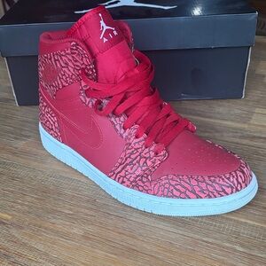 Jordan Red and White Sneakers